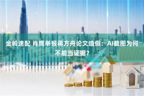 金岭速配 肖鹰举报蒋方舟论文造假：AI截图为何不能当证据？